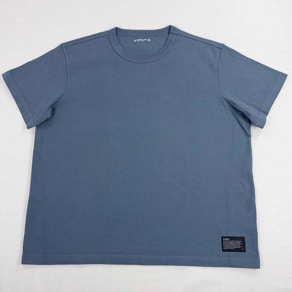 American Giant Everest Ultra Heavyweight Cotton Tee Shirt XL Blue - Picture 2 of 11